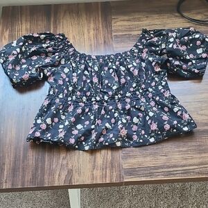 Floral Puff Sleeve Top